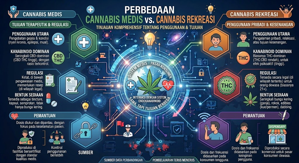 Perbedaan Cannabis Medis dan Cannabis Rekreasi